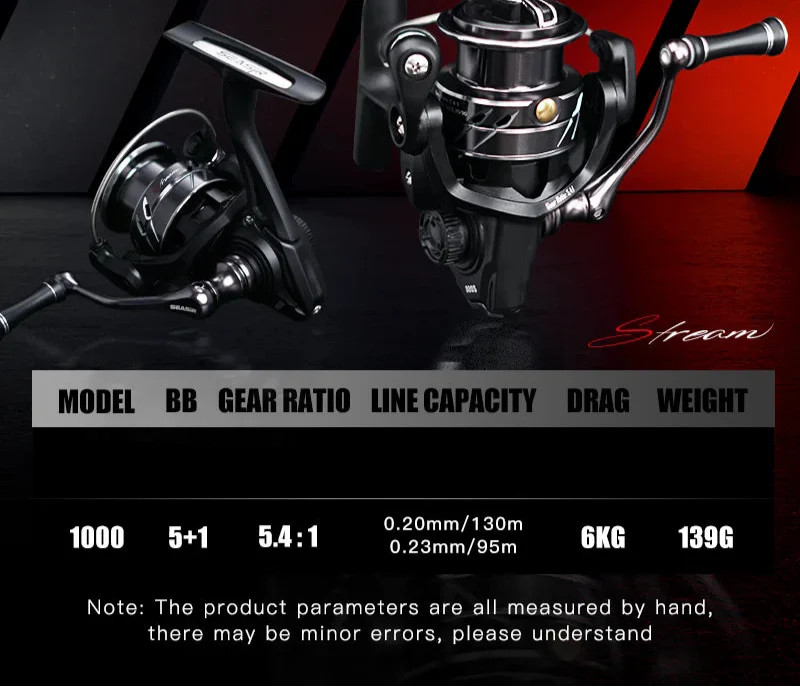 NNEOBA Stream 1000 Spinning Reel Carbon Drag Washers Black-2