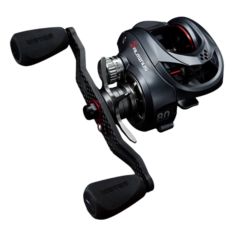 NNEOBA High-Speed Baitcasting Reel Dual Spools Right Hand Black-0
