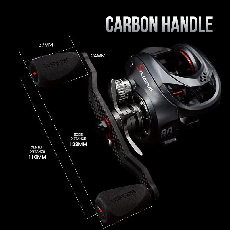 NNEOBA High-Speed Baitcasting Reel Dual Spools Right Hand Black-1