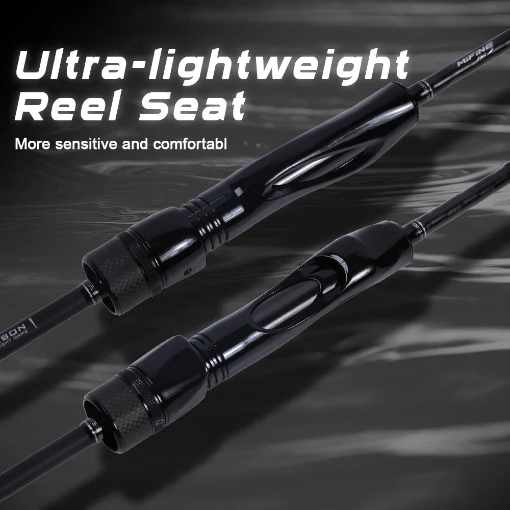 2.2M Fast Action Spinning Rod Light Carbon Lure Rod Black-3