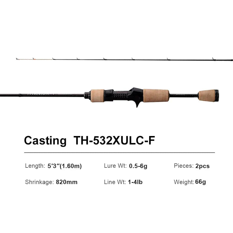 TH-532XULC-F Ultralight Spinning Casting Rod Carbon Brown-1