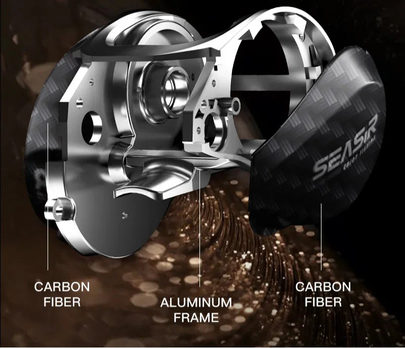 NNEOBA High-Speed Baitcasting Reel Dual Spools Right Hand Black-3