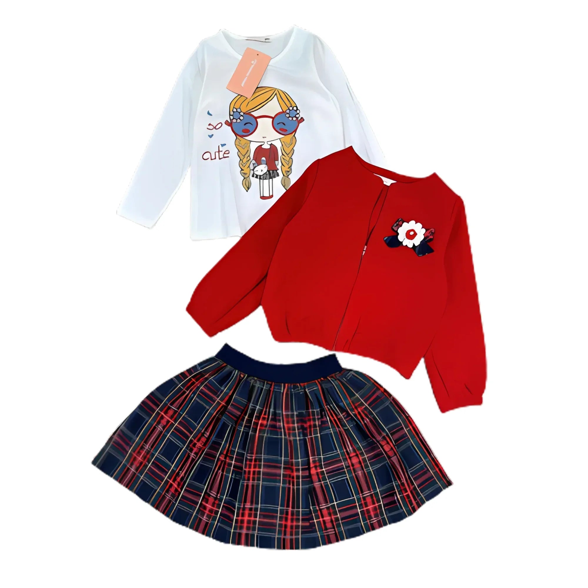 Stylish Square Girls Skirt Set