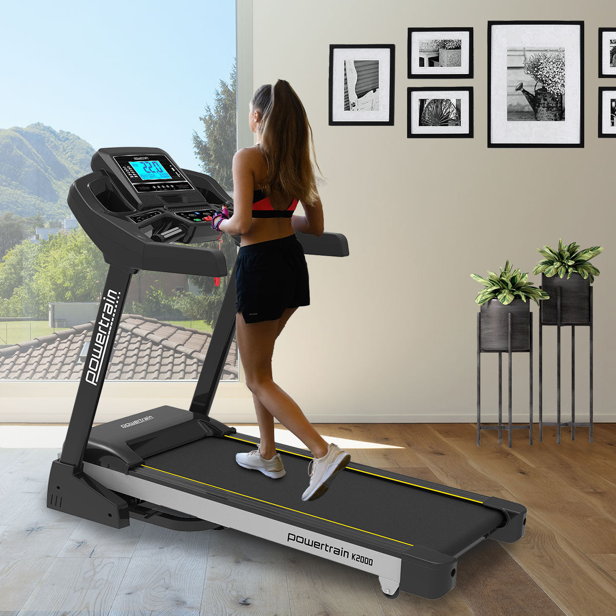 NNEDSZ K2000 Treadmill w/ Fan & Auto Incline Speed 22km/h