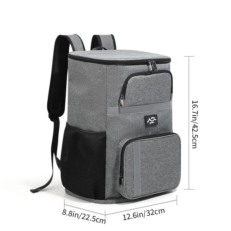 NNEDSZ Insulated Cooler Backpack - Portable Outdoor Picnic and Beverage Bag with Bottle Opener (Gray)