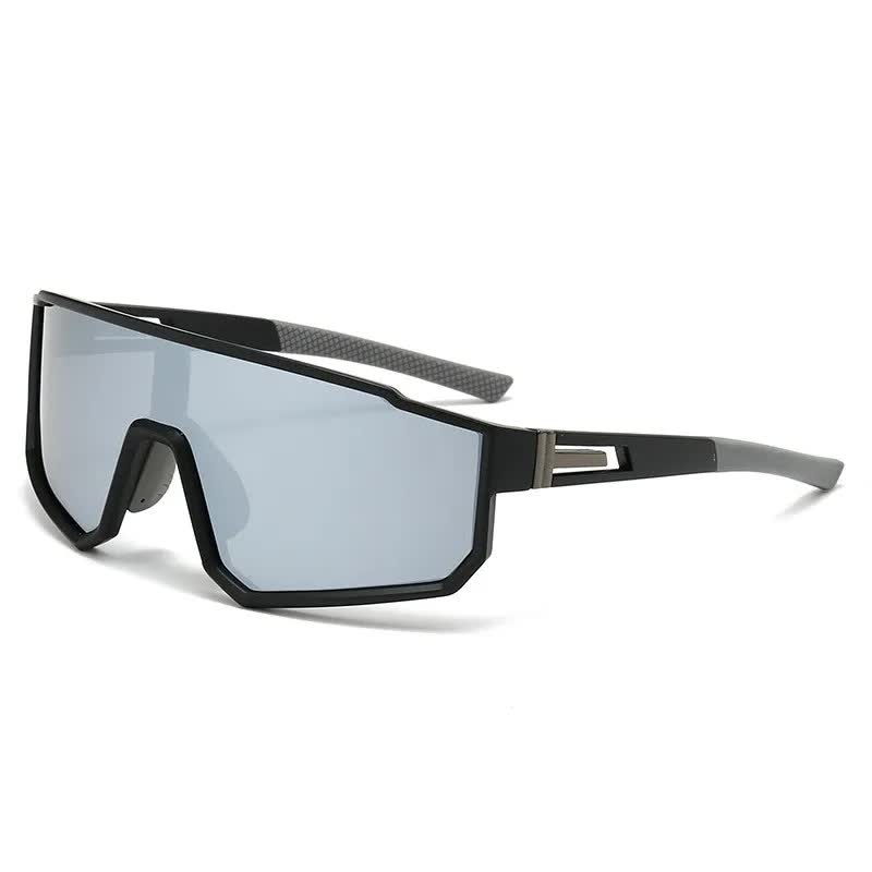 NNEDSZ UV400 Sports Sunglasses with Polarized TAC Lens - Black/Silver
