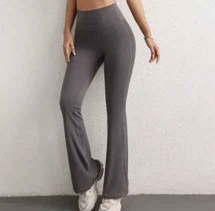 NNEDSZ S Grey High Waist Flare Yoga Pants - Women&