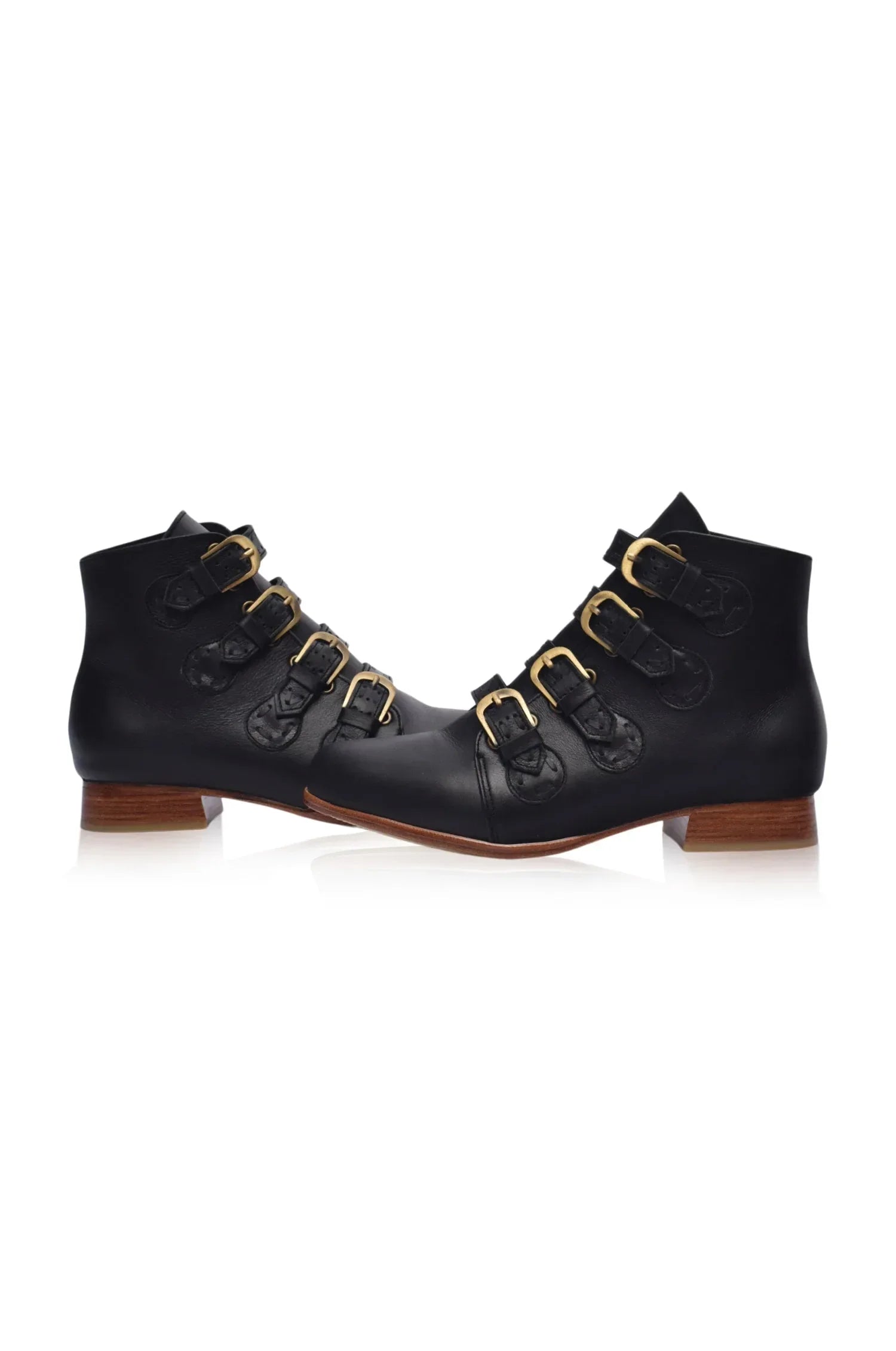 Wild Rose Leather Ankle Booties - Modz Designs