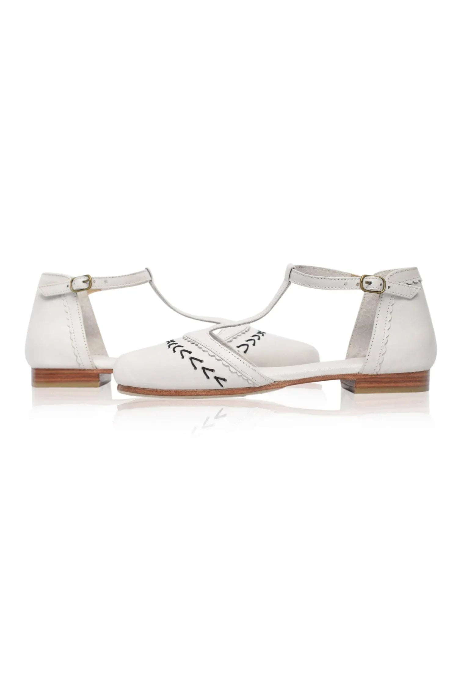 Wonderland T-strap Leather Flats - Modz Designs