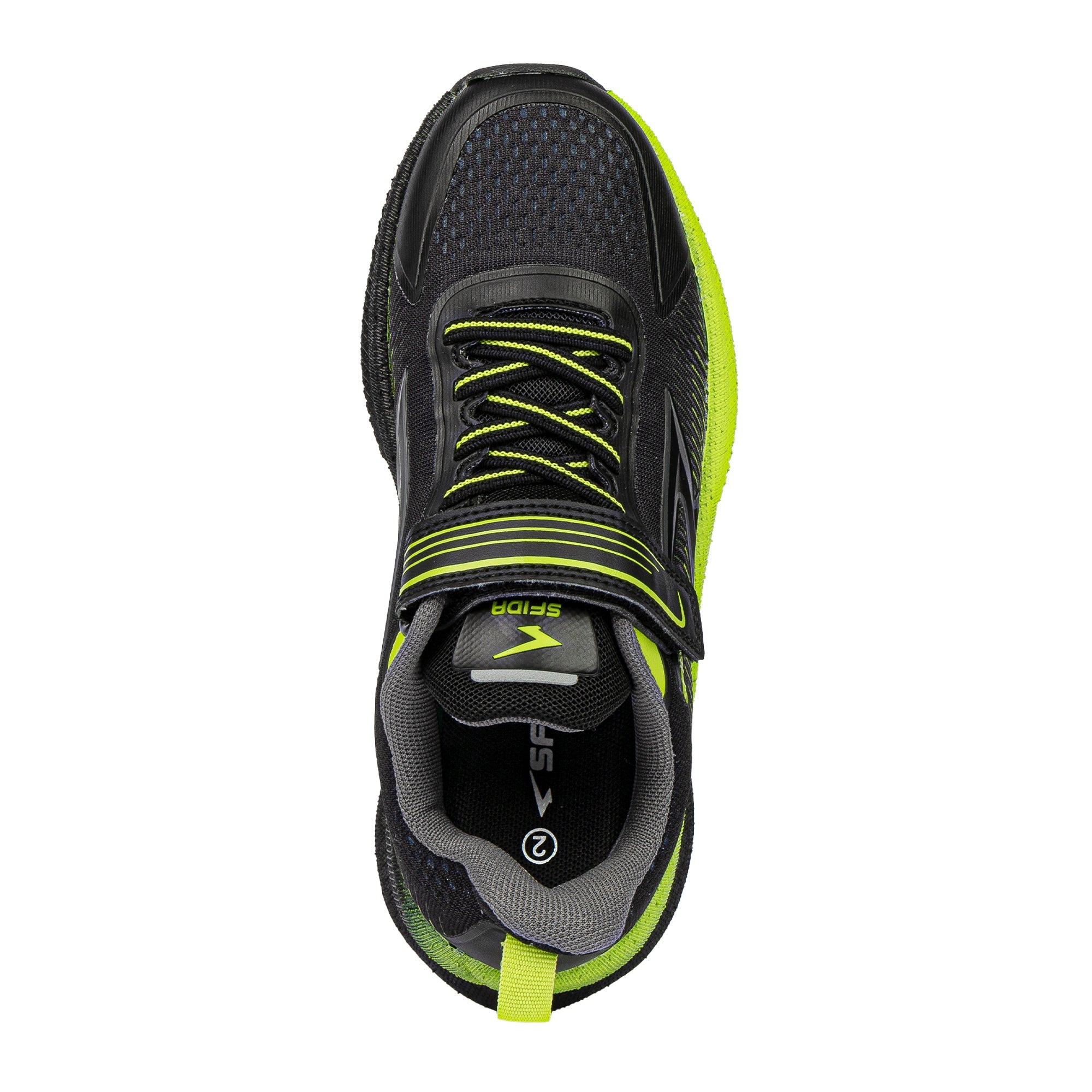 Zephyr 2.0 Boys Runners - Black/Lime V Strap