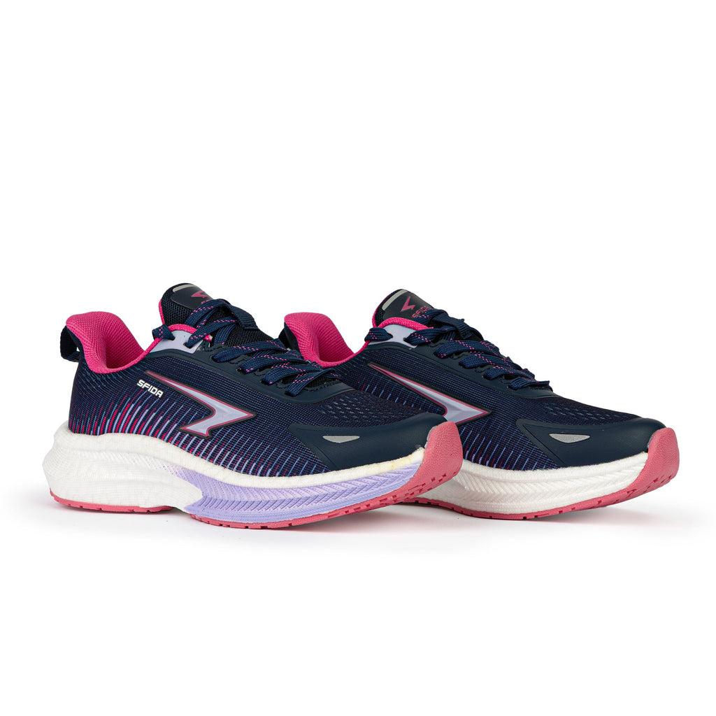 Zephyr 2.0 Girls Runners - Navy/Lavender/Fuchsia Lace