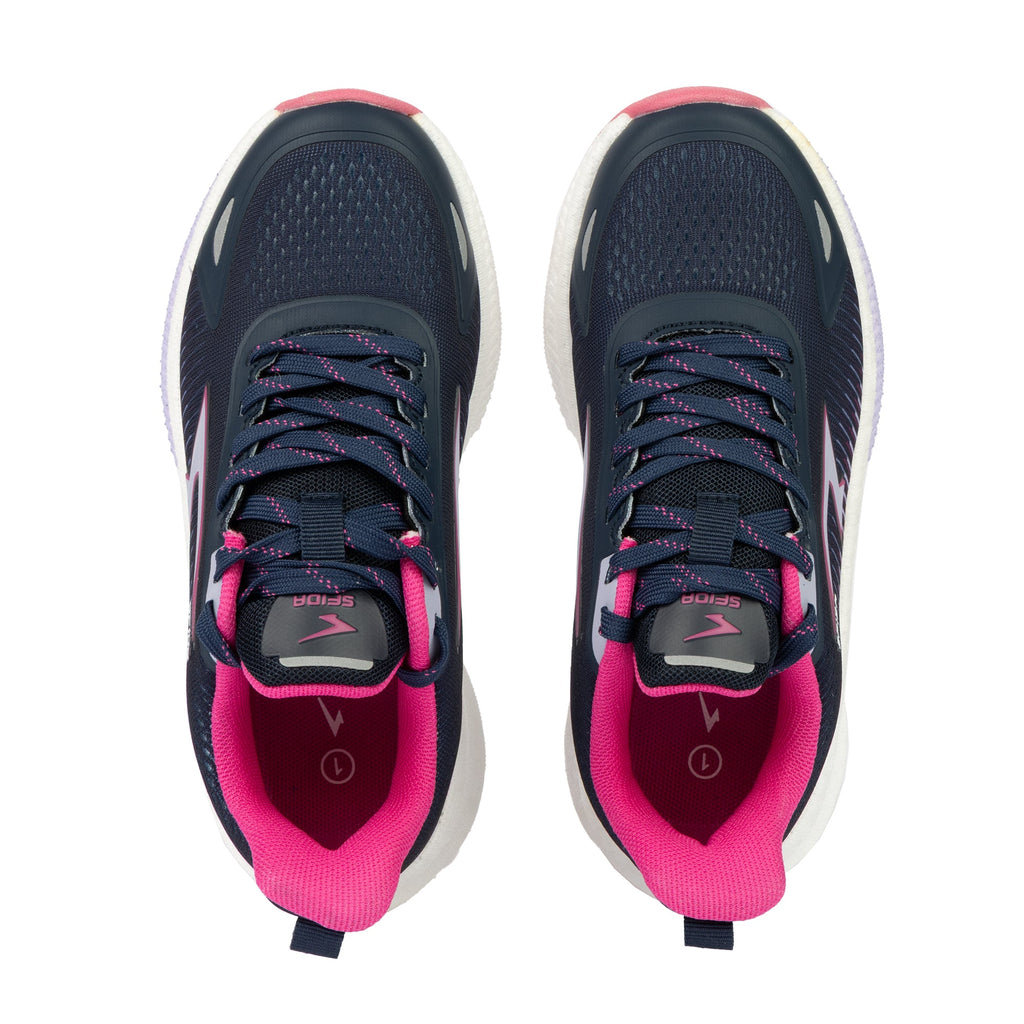 Zephyr 2.0 Girls Runners - Navy/Lavender/Fuchsia Lace