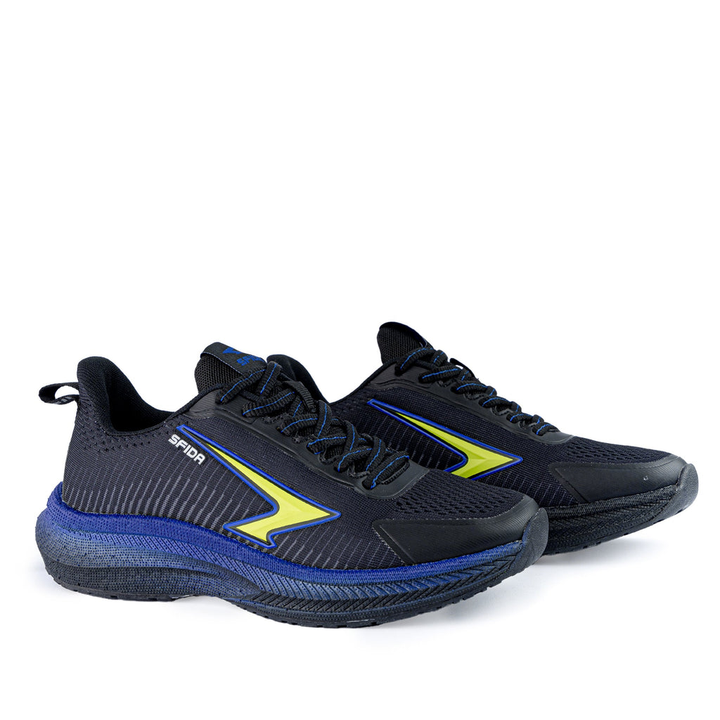 Zephyr Boy's Performance Runner Lace Up - Black/Royal/Lime