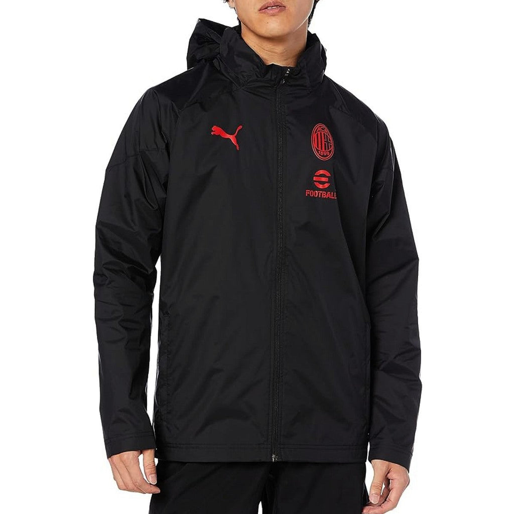 AC Milan black soccer training rain jacket 2023/24 - Puma