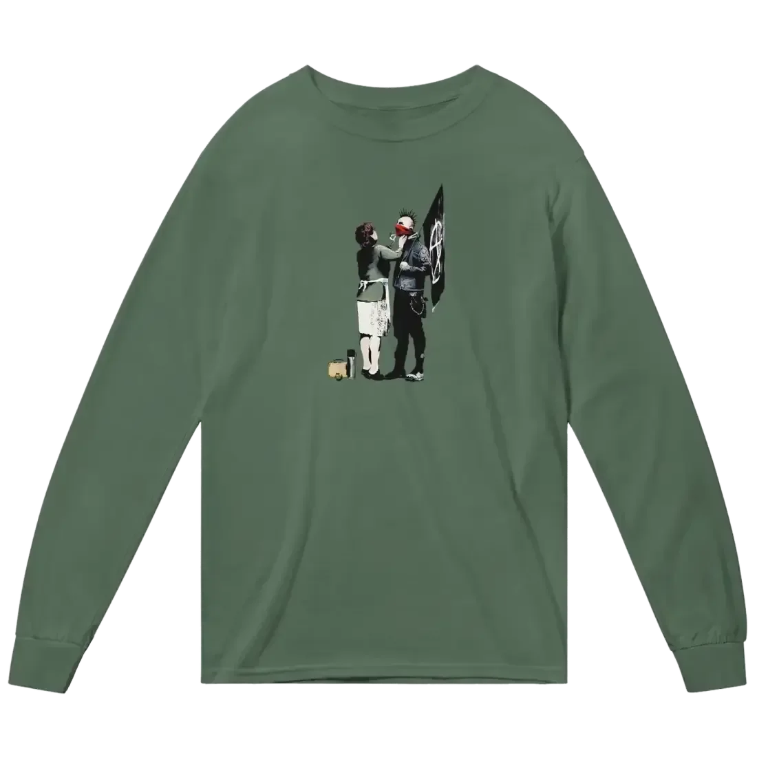 Banksy Anarchist Punk And His Mother Art Long Sleeve Shirt - Modz Designs