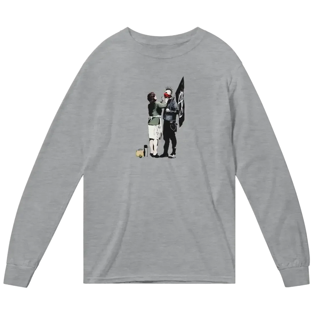 Banksy Anarchist Punk And His Mother Art Long Sleeve Shirt - Modz Designs