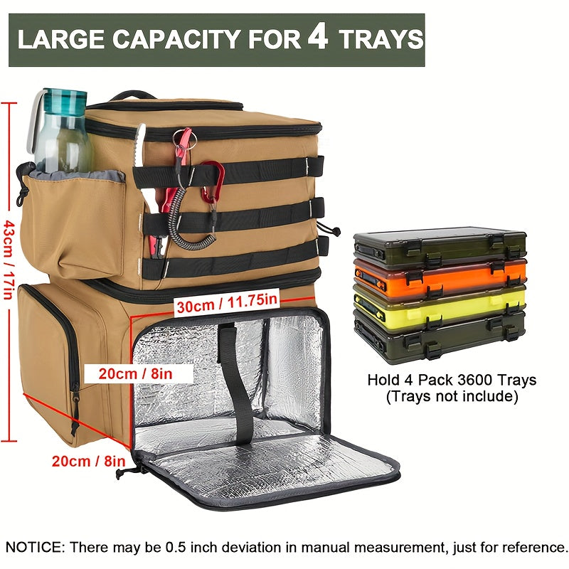 NNETM Fishing Tackle Backpack with Rod Holders & Cooler-2