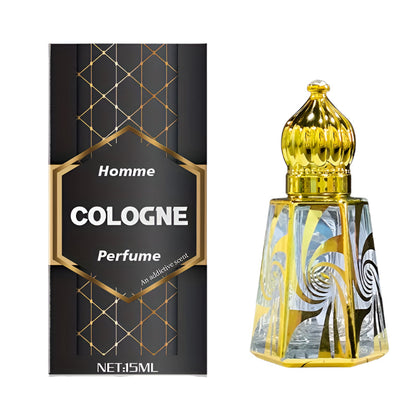 NNETM Homme Cologne Fresh Aromatic Perfume Oil in a stylish bottle with gold accents and packaging.