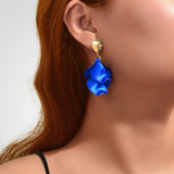 1pair Elegant Flower Petal Dangle Earrings for Women Daily Dating Party Jewelry