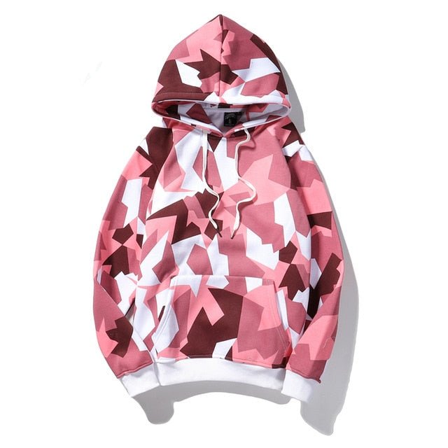 Camouflage Hooded Sweatshirts Fashion Mens Streetwear Hip Hop Skateboard Fleece Hoodies  Autumn Casual Camo