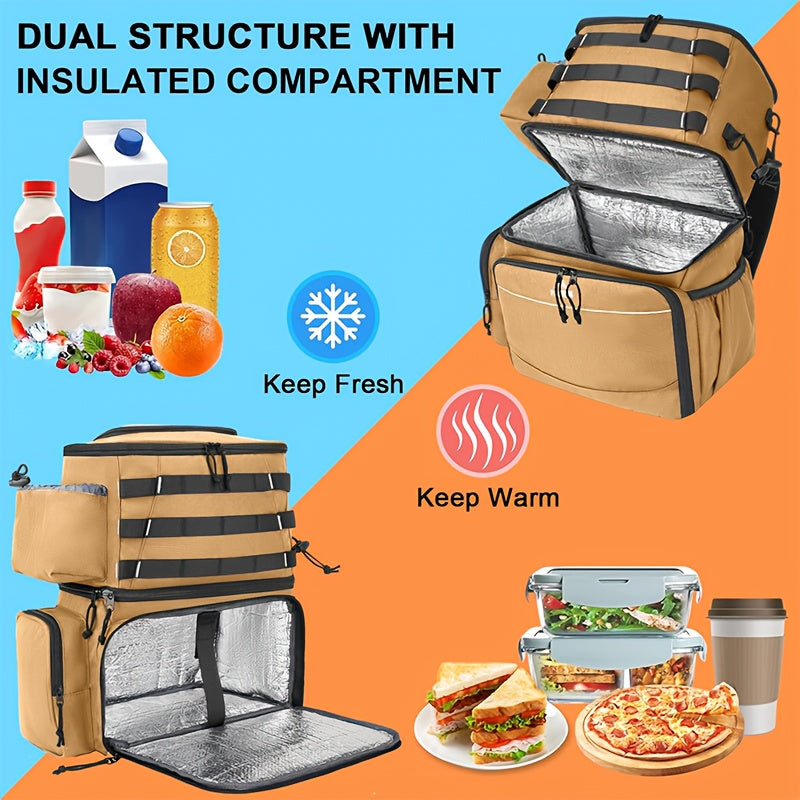 NNETM Fishing Tackle Backpack with Rod Holders & Cooler-3