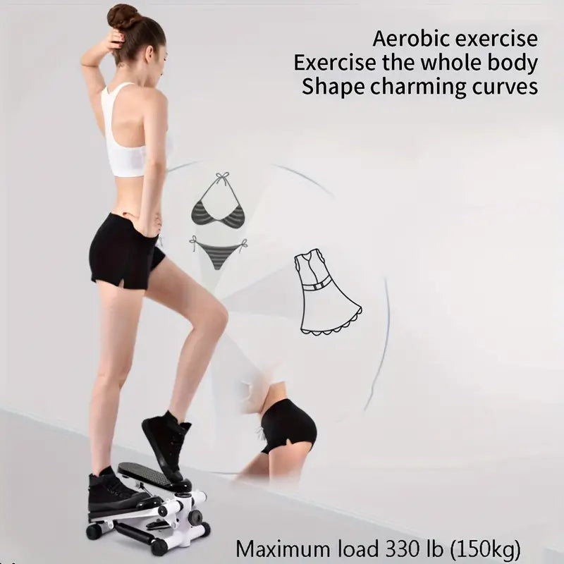 NNETM Mini Exercise Stepper with Resistance Band and Calories Counter