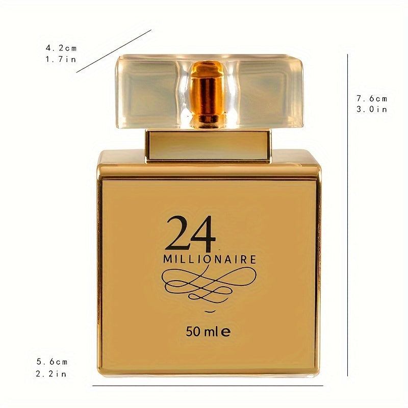NNETM 24 Millionaire Vanilla Perfume for Women 50 ml bottle dimensions 7.6 cm x 5.6 cm x 4.2 cm