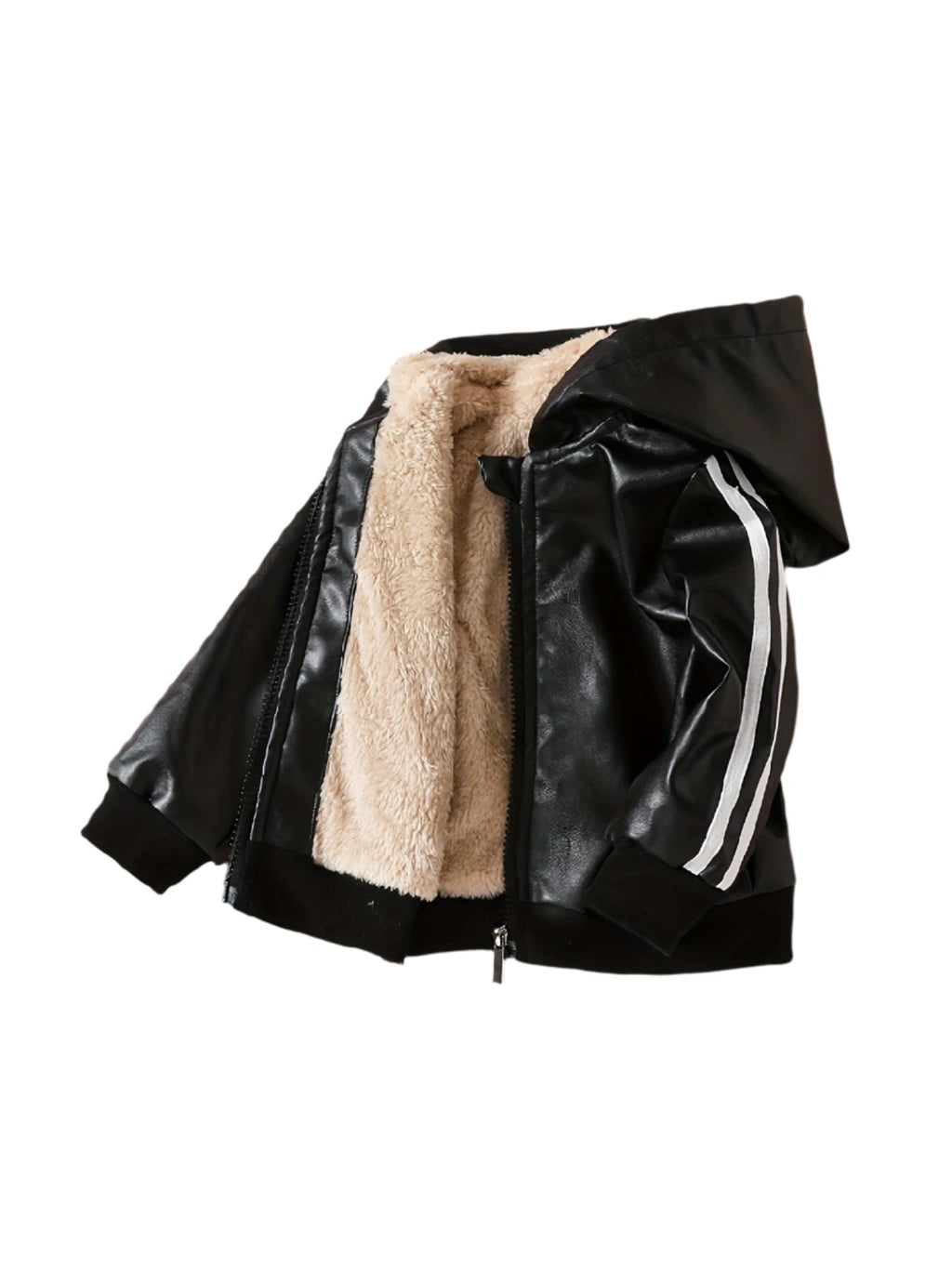 NNETM Boys’ Hooded Winter Jacket Plush Windproof Coat