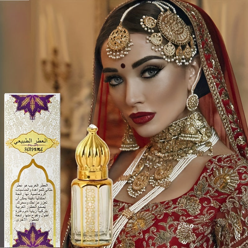 NNETM Long-Lasting Arabic Perfume for Women displayed with elegant model in traditional attire.