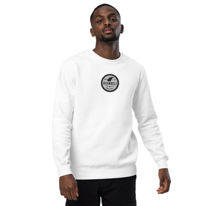 Gianneli Unisex Fashion Sweatshirt displayed on a model in white, showcasing style and comfort.