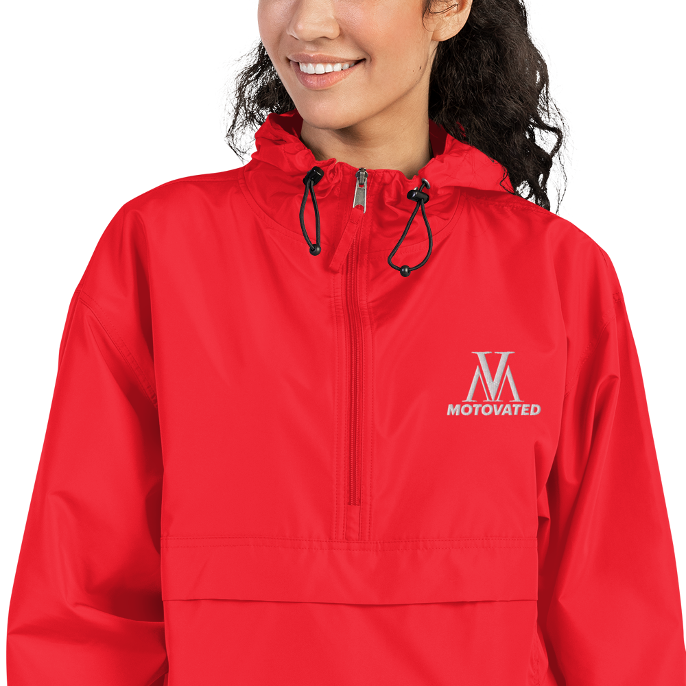 Embroidered Motovated Packable Jacket