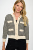 Knit Open Front Mini Cardigan with Buttons - Modz Designs