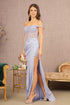 glitter sheer mermaid dress Off Shoulder model showcasing elegance with off shoulder design and sheer bodice.