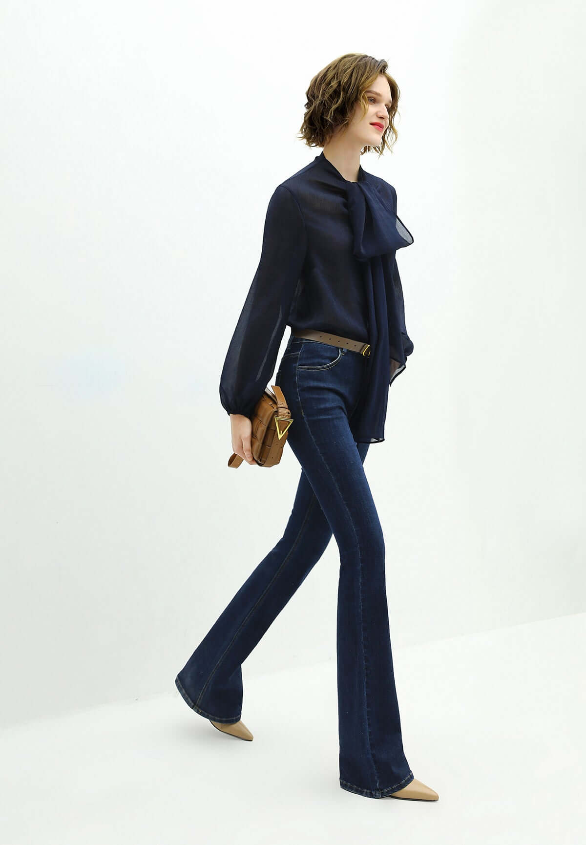 High Rise Cowgirl Navy Flared Jeans - Modz Designs