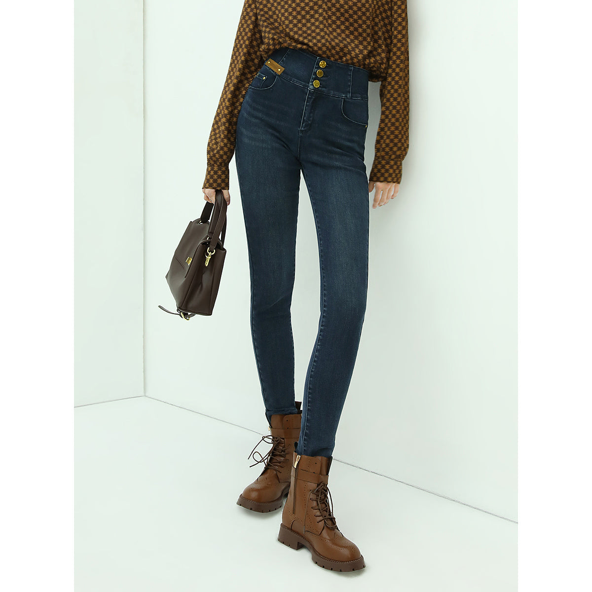 High Waist Skinny Jeans Navy - Modz Designs