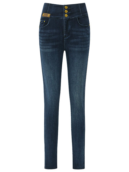 High Waist Skinny Jeans Navy - Modz Designs