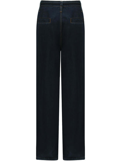 High-Waisted Straight Leg Jeans in Navy - Modz Designs