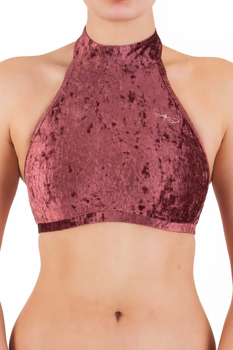 Velvet halter top sports bra - Lisette