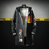 The North Fashion Long Coat Autumn Zipper Windproof Slim Windbreaker Mens Large Size Hip Hop Jackets Clothes Face