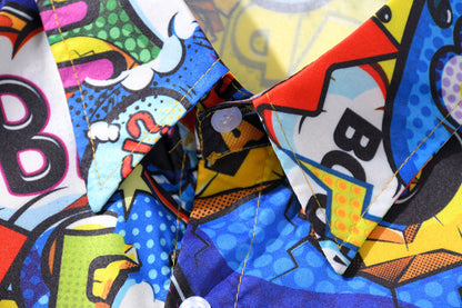 Summer Street Graffiti Blue Shirt Male Fashion Beach Holiday Shirt Hip Hop Casual Mens Short Sleeve Hawaiian Shirts close-up collar