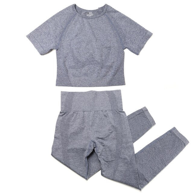 Yoga Sets 2 Piece Women Sport Outfits Workout Sets Exercise Sportswear Gym Jogger Actiivewear Running Suits Fitness Clothes