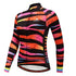 Women Long Sleeve Thermal Fleece Cycling Clothing in colorful design, perfect for cycling in various seasons.