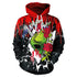 New Fashion Punk Red Flower 3D Sweatshirts Women Men featuring a graphic hoodie with a skull and red roses.
