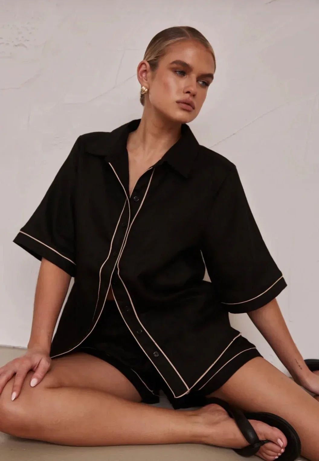 Black Poplin Cotton Shirt - Modz Designs