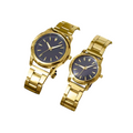 Couple Quartz Gold Watches Set