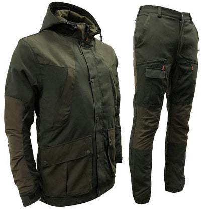 Game Mens Scope Jacket and Trousers displayed in an outdoor setting, showcasing waterproof and breathable design.