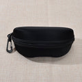 A Hard Sunglasses Case with Lock Clasp and Zipper Closure