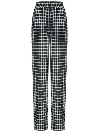 Slouchy Relaxed Fit Casual Checkered Pants