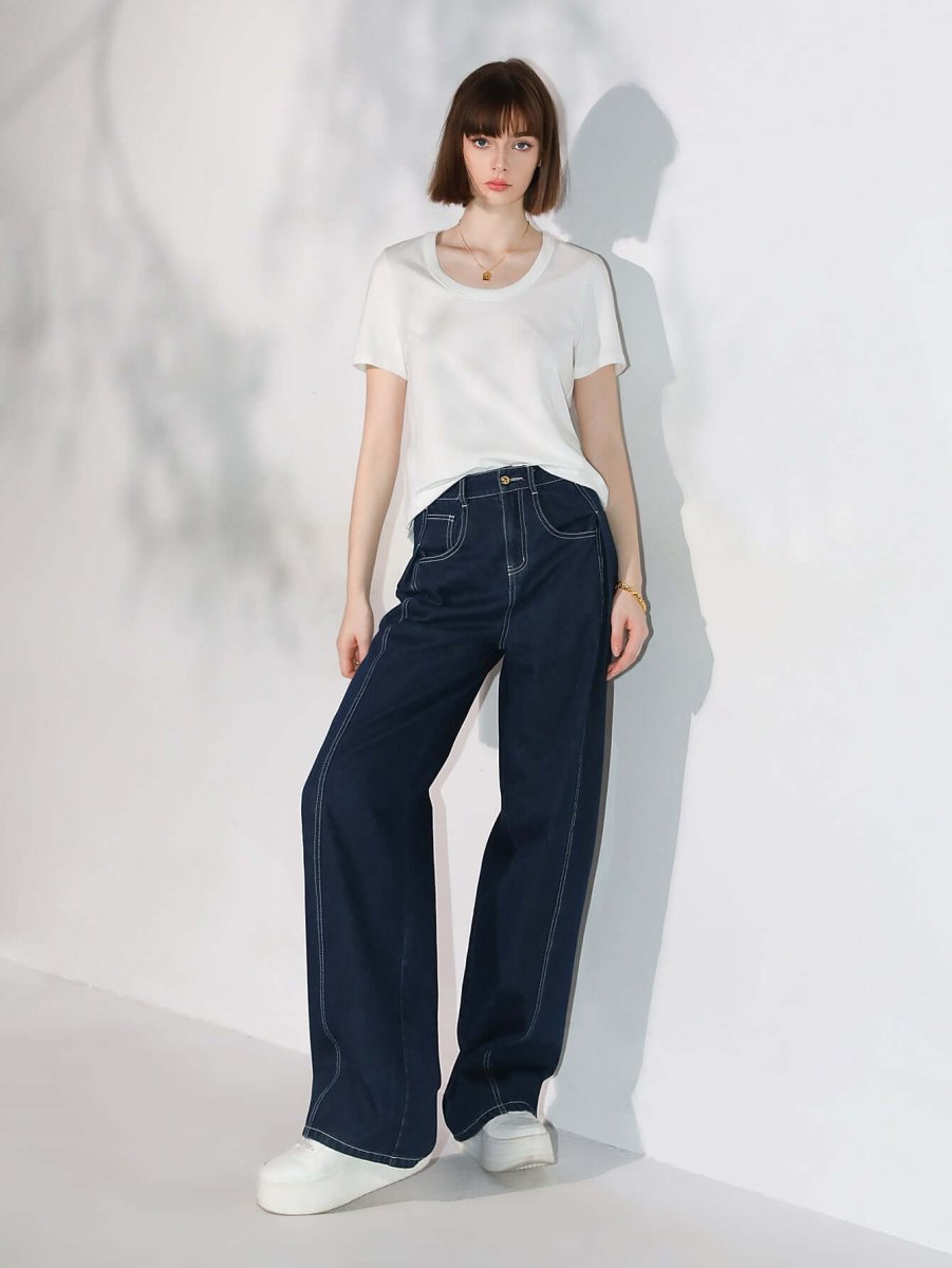 Vintage Dark Blue Straight Cut Jeans - Modz Designs