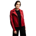 Women's Glamorous Red Leather Jacket-0